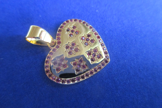 Gold plated silver pendant with accents