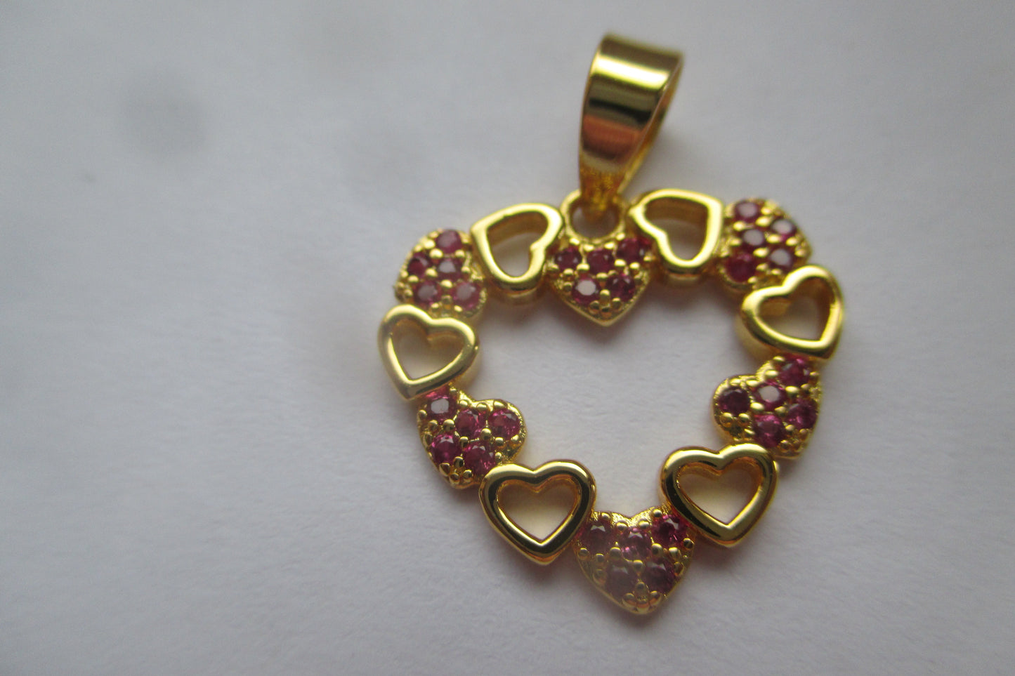 Gold plated  HEART pendant with accents