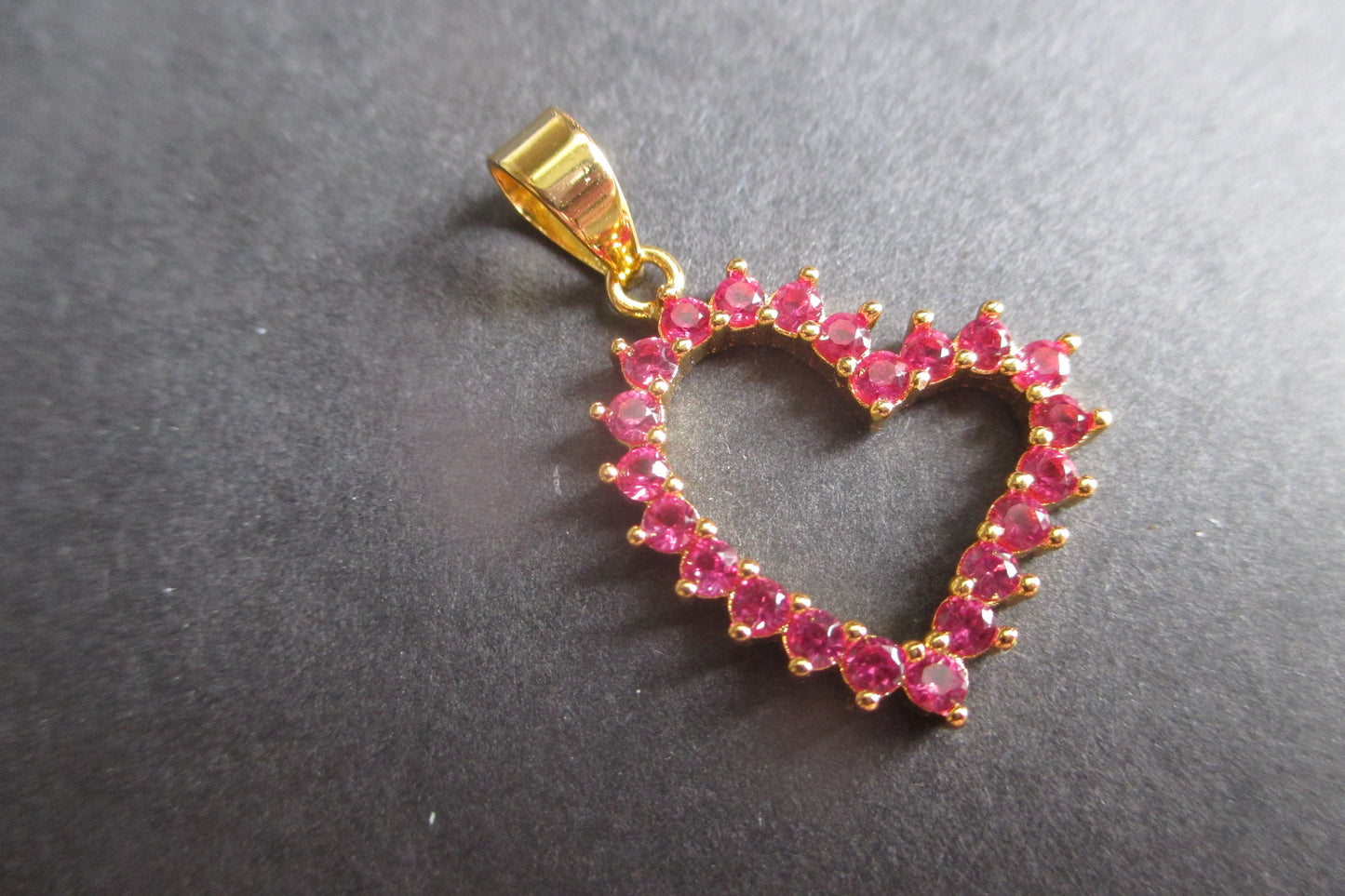 Gold plated  HEART pendant with accents