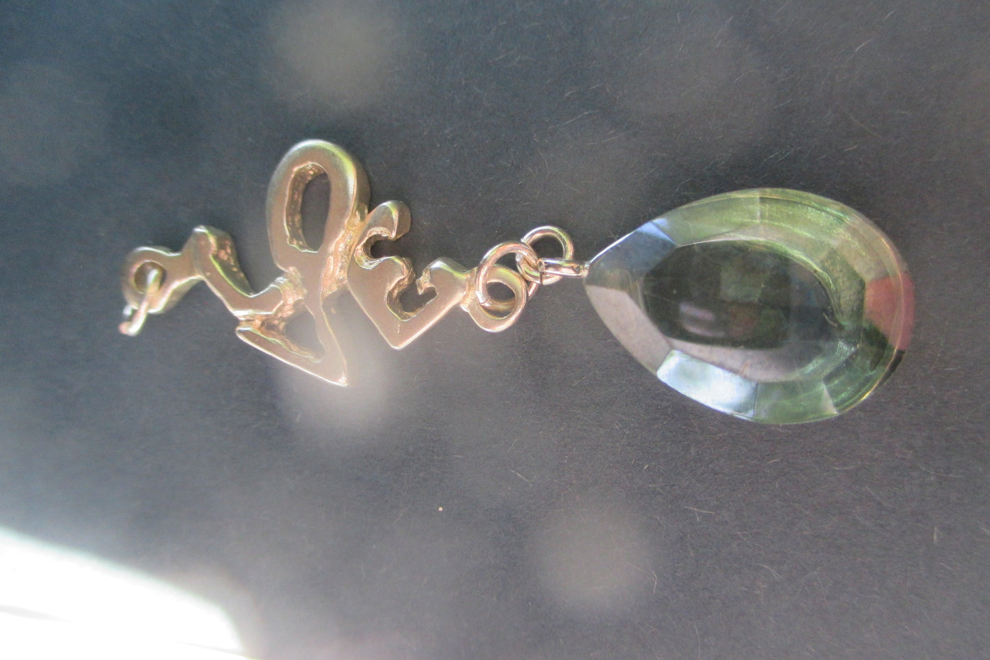 Silver Love with venetian glass drop pendant