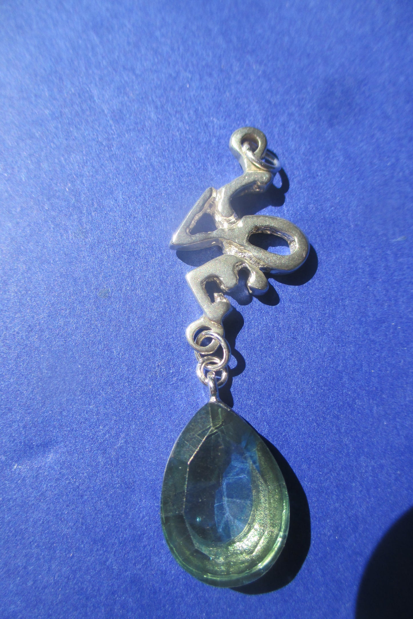 Silver Love with venetian glass drop pendant