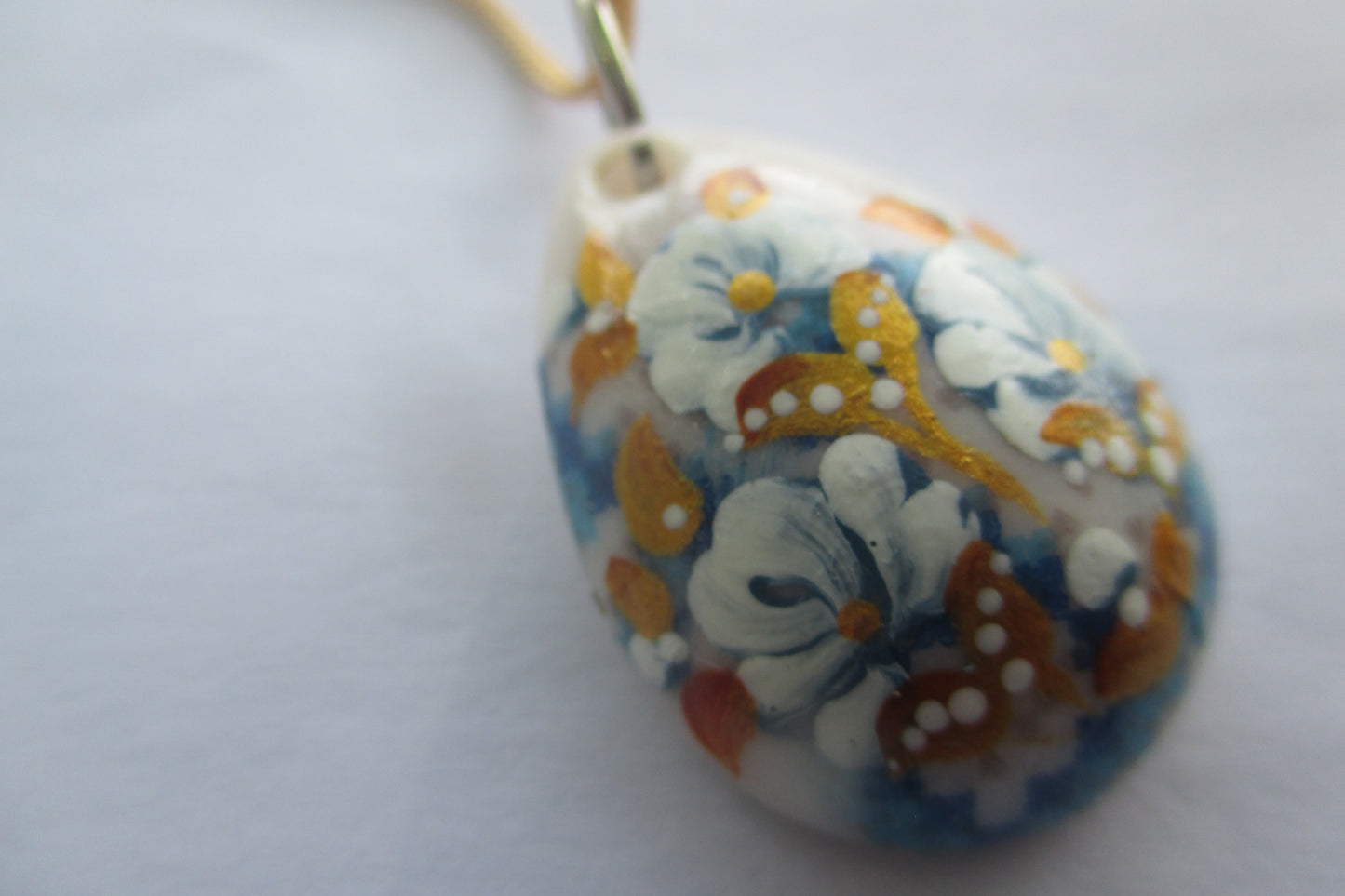 Floral hand painted pendant