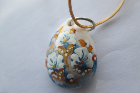 Floral hand painted pendant