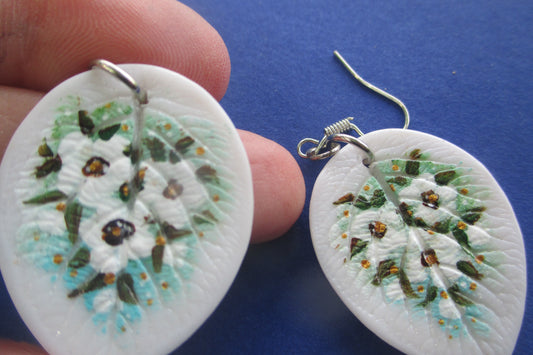 Flowers hand painted EARRINGS