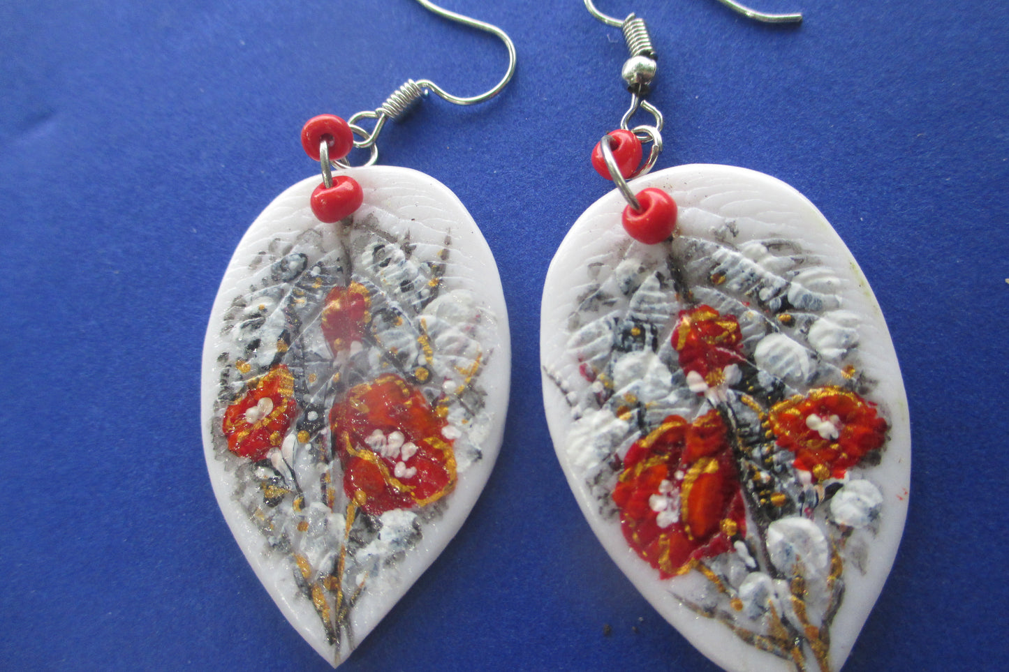 Flowers hand painted EARRINGS