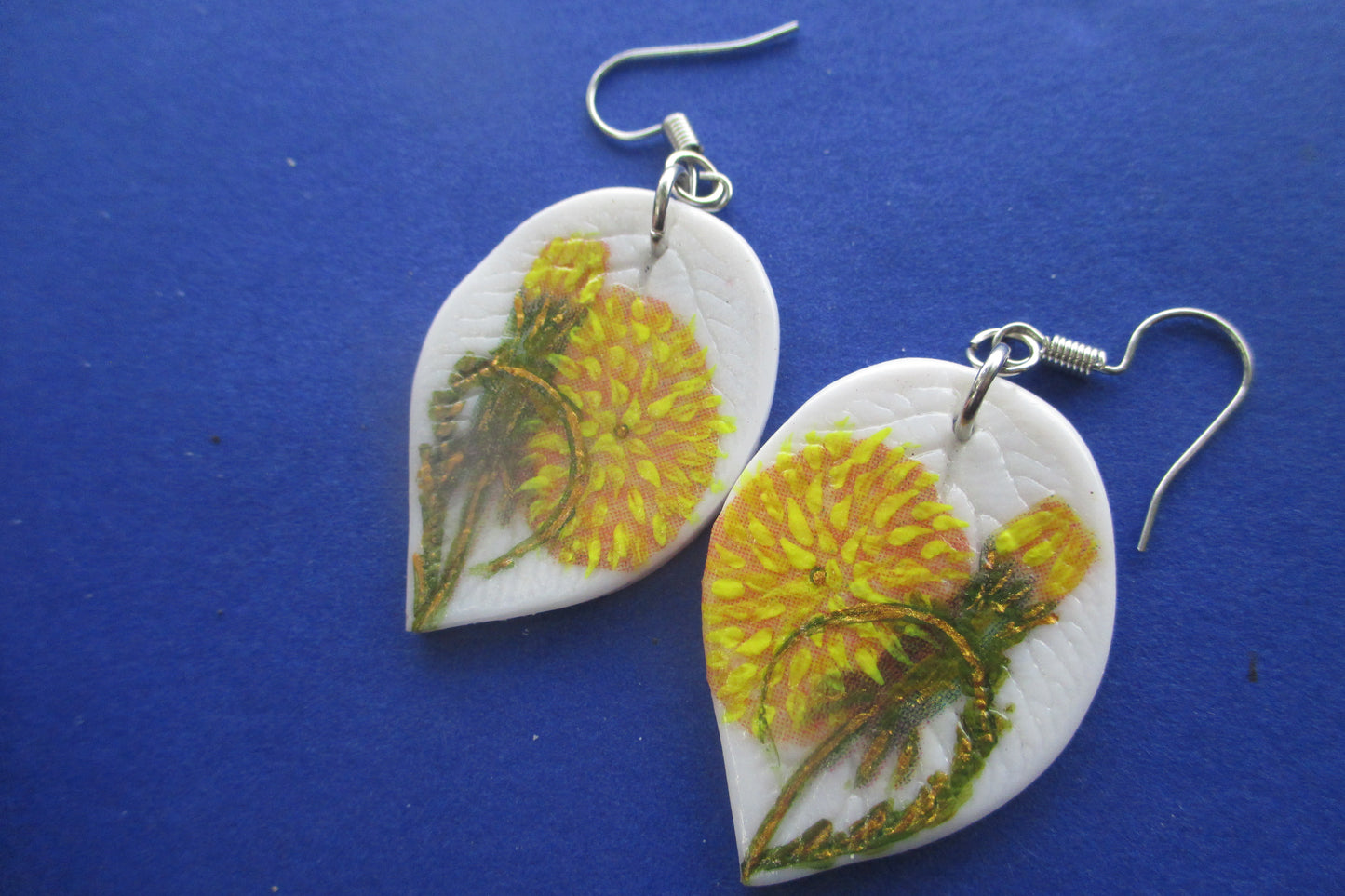 Flowers hand painted EARRINGS