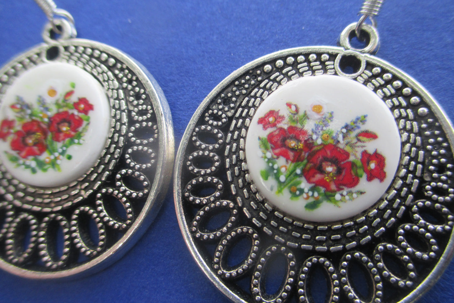 Flowers hand painted EARRINGS