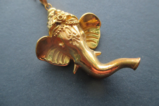 Gold plated Indian Elephant pendant
