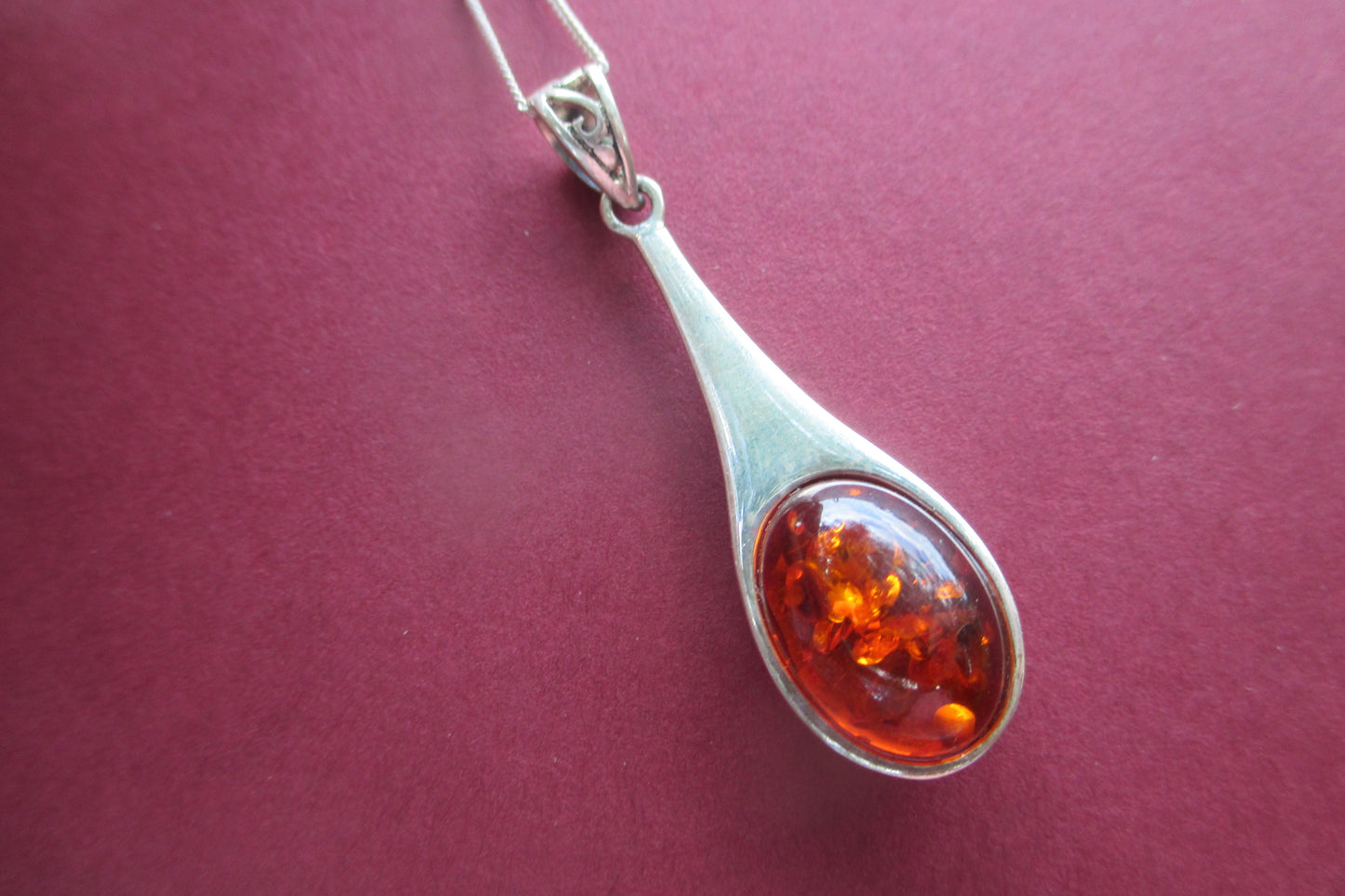 Silver Amber pendant