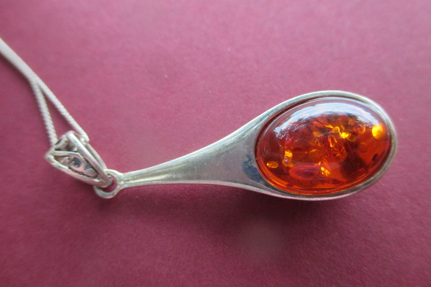 Silver Amber pendant