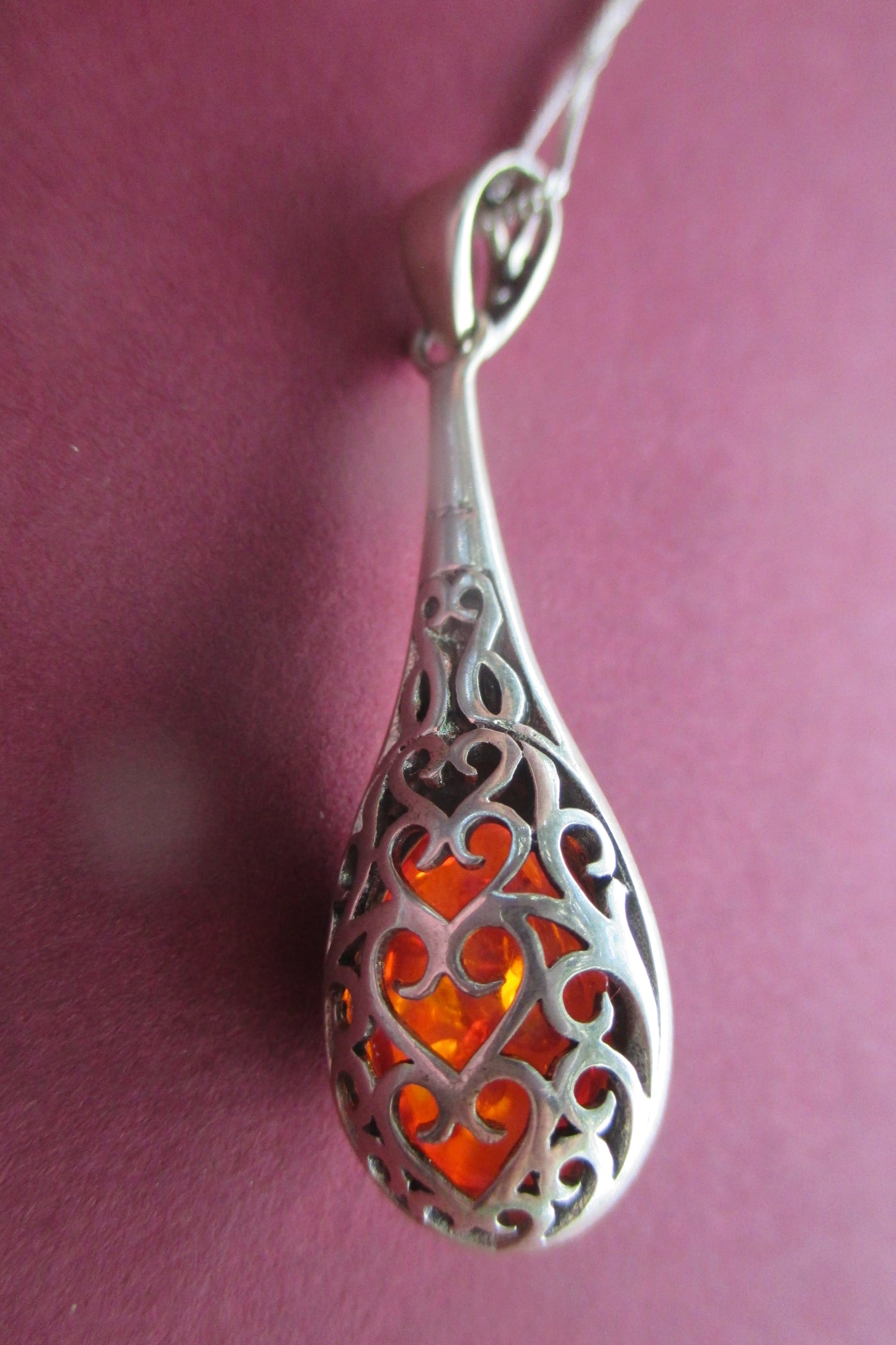 Silver Amber pendant