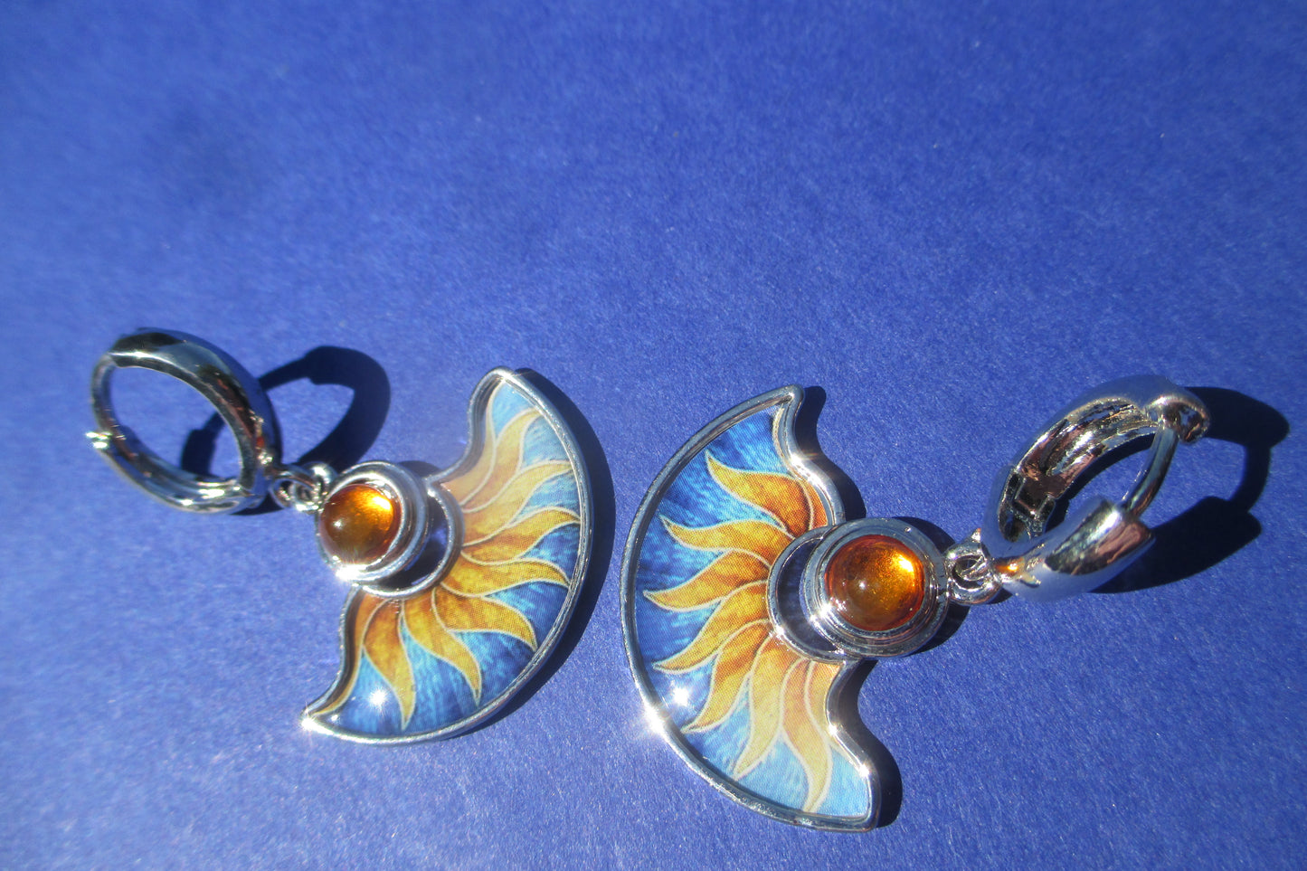 Sun flower clip earrings