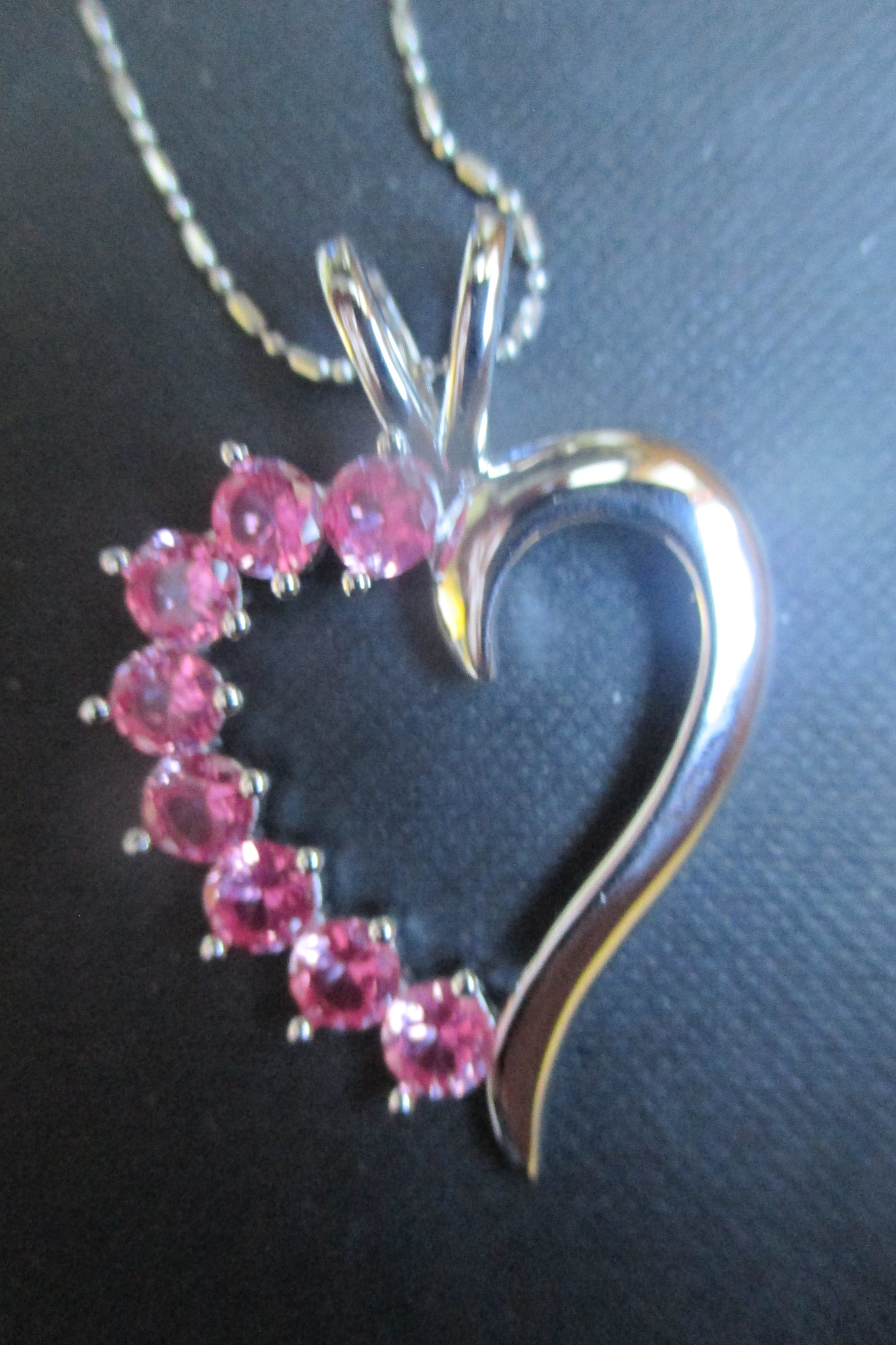 Silver garnet heart pendant