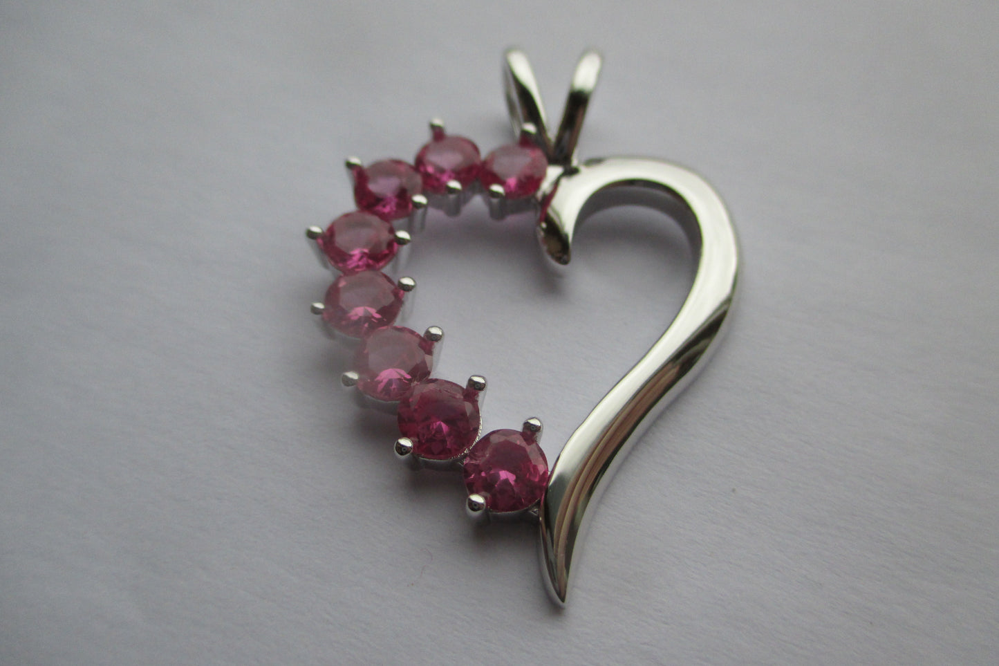 Silver garnet heart pendant