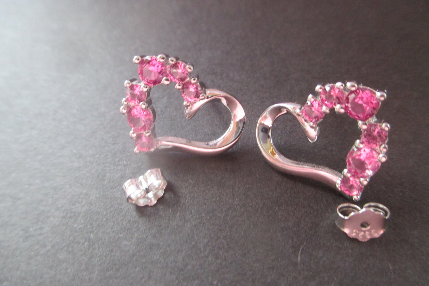 Silver Heart stud earrings