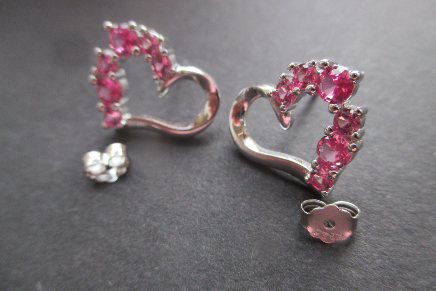 Silver Heart stud earrings