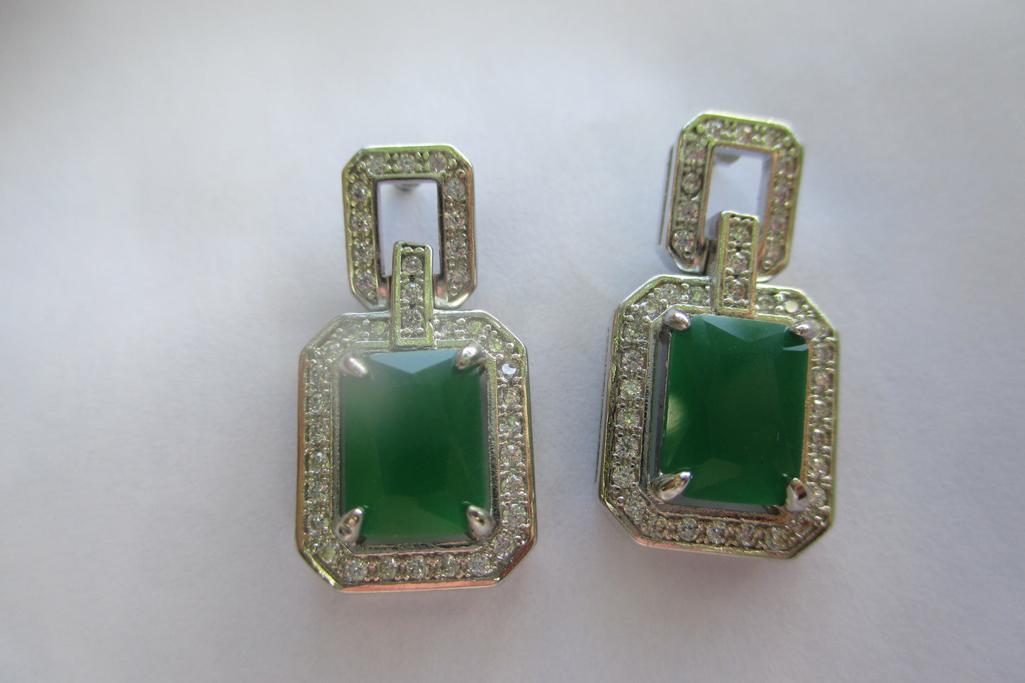 Lab created emerald stud earrings