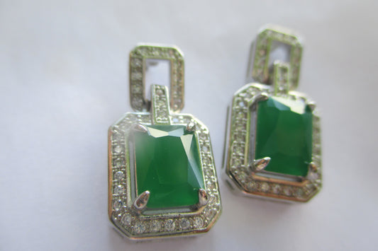 Lab created emerald stud earrings