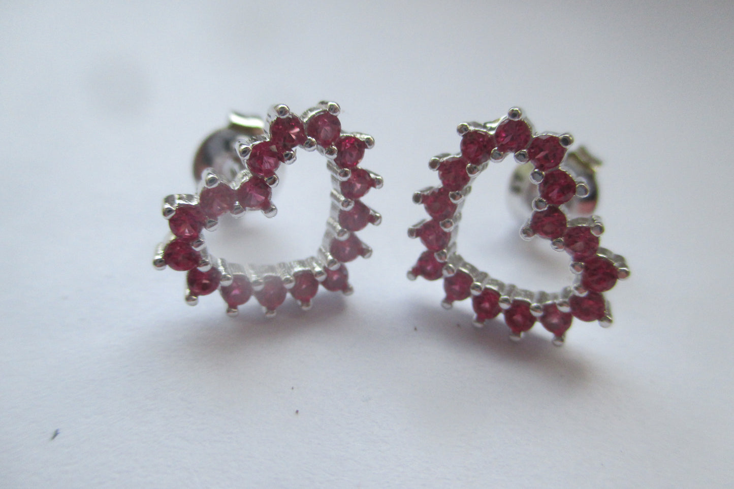 Silver heart stud earrings