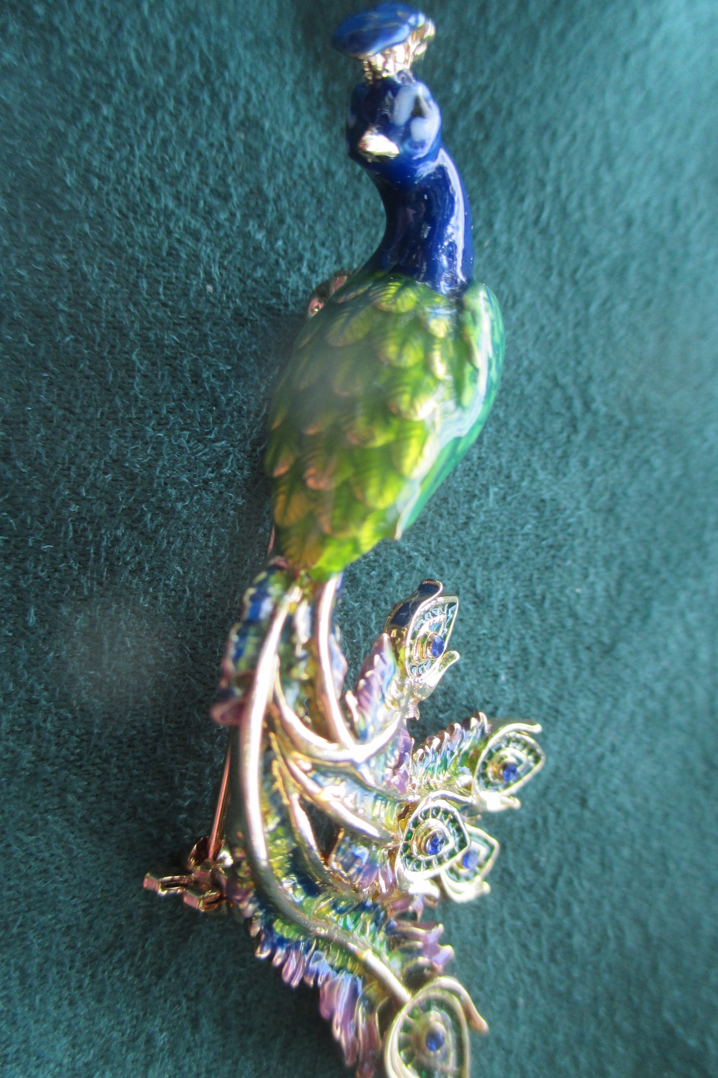 Enamel Peacock broach