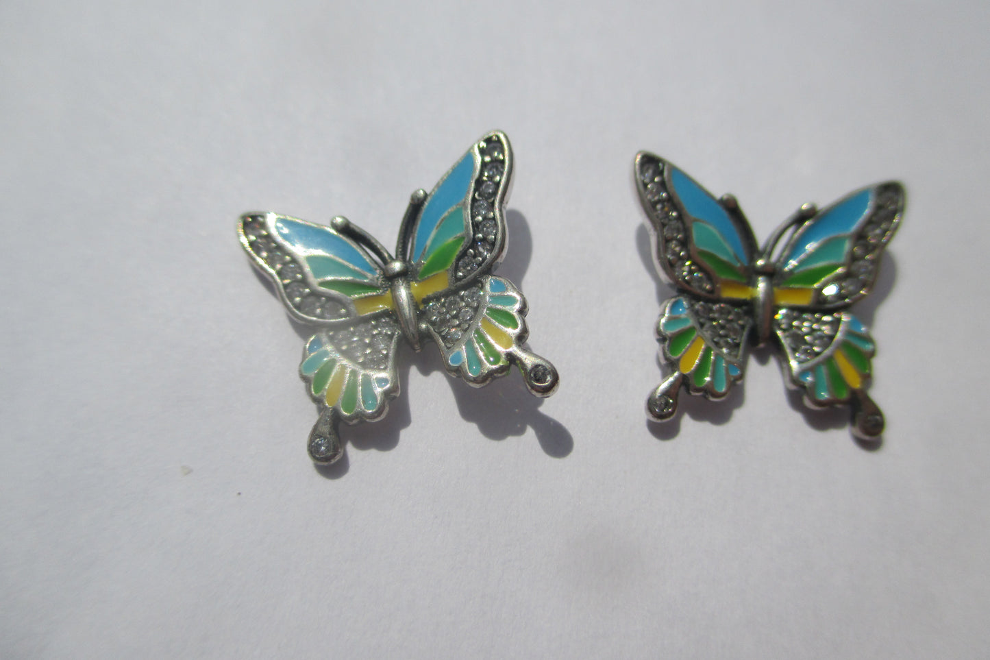 Butterfly enamel stud earrings