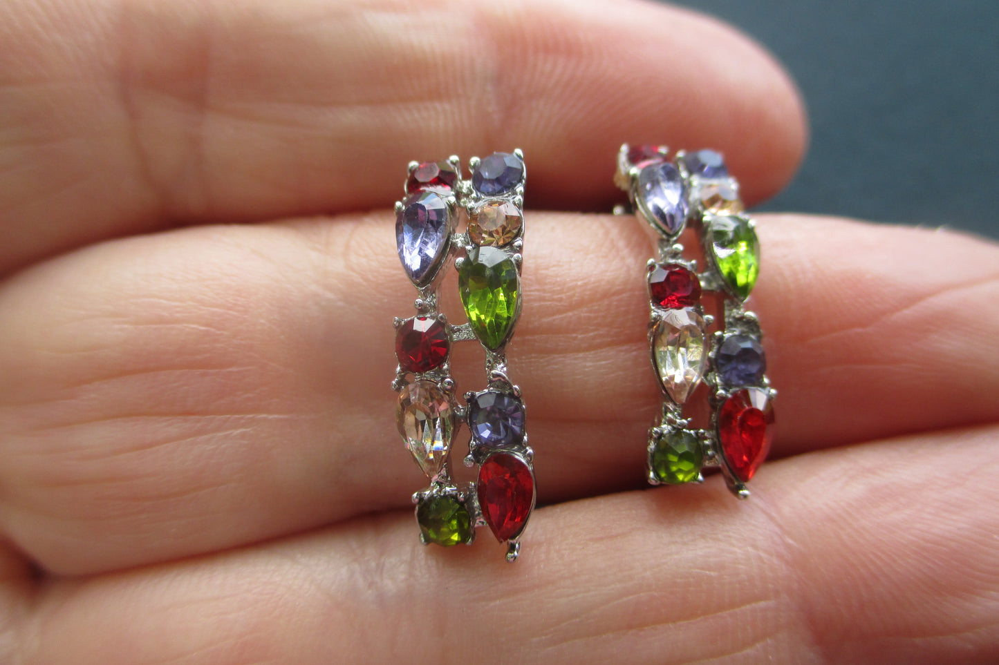 Gemstone clip earrings