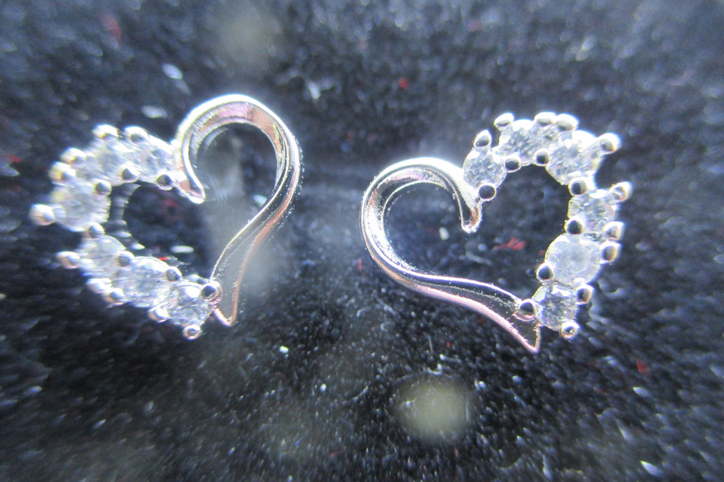 Silver stud heart earrings