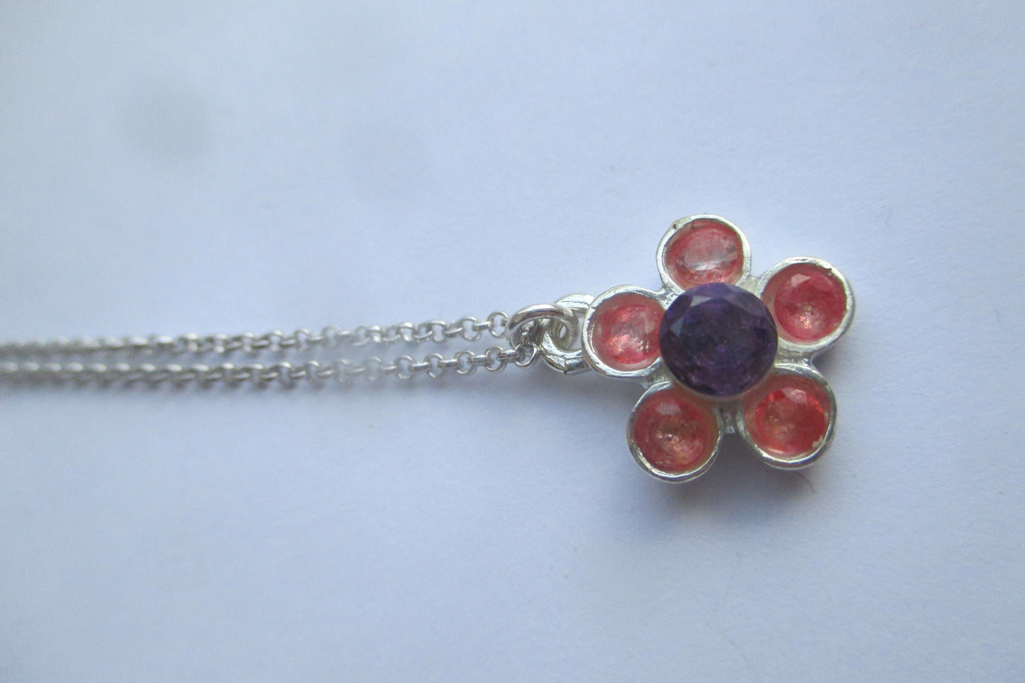 Silver flower pendant