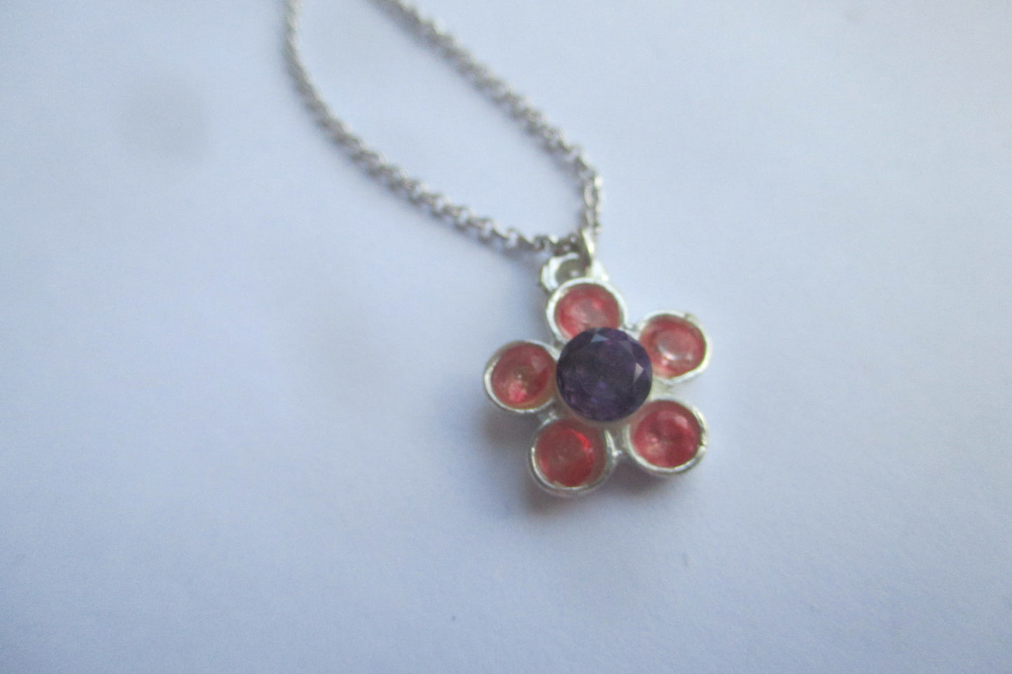 Silver flower pendant