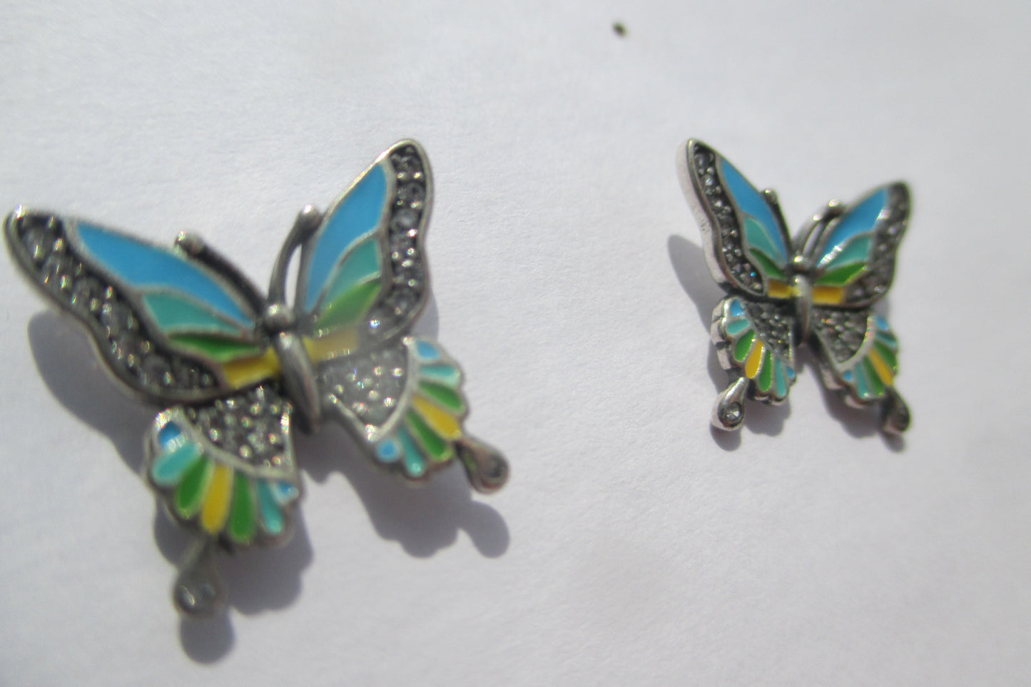 Butterfly enamel stud earrings