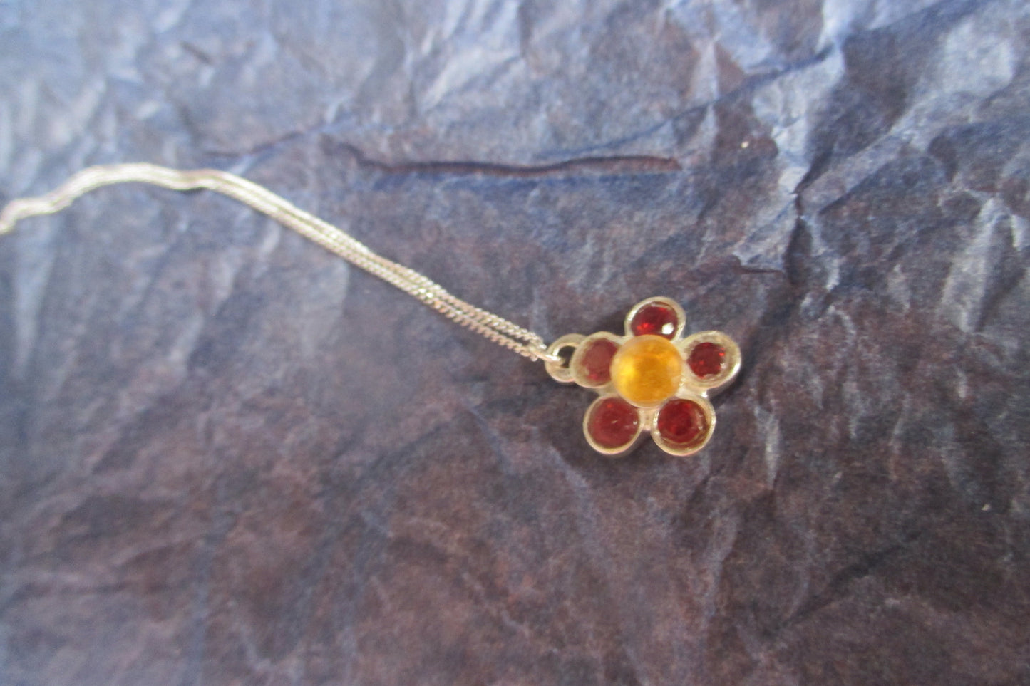 Silver flower pendant