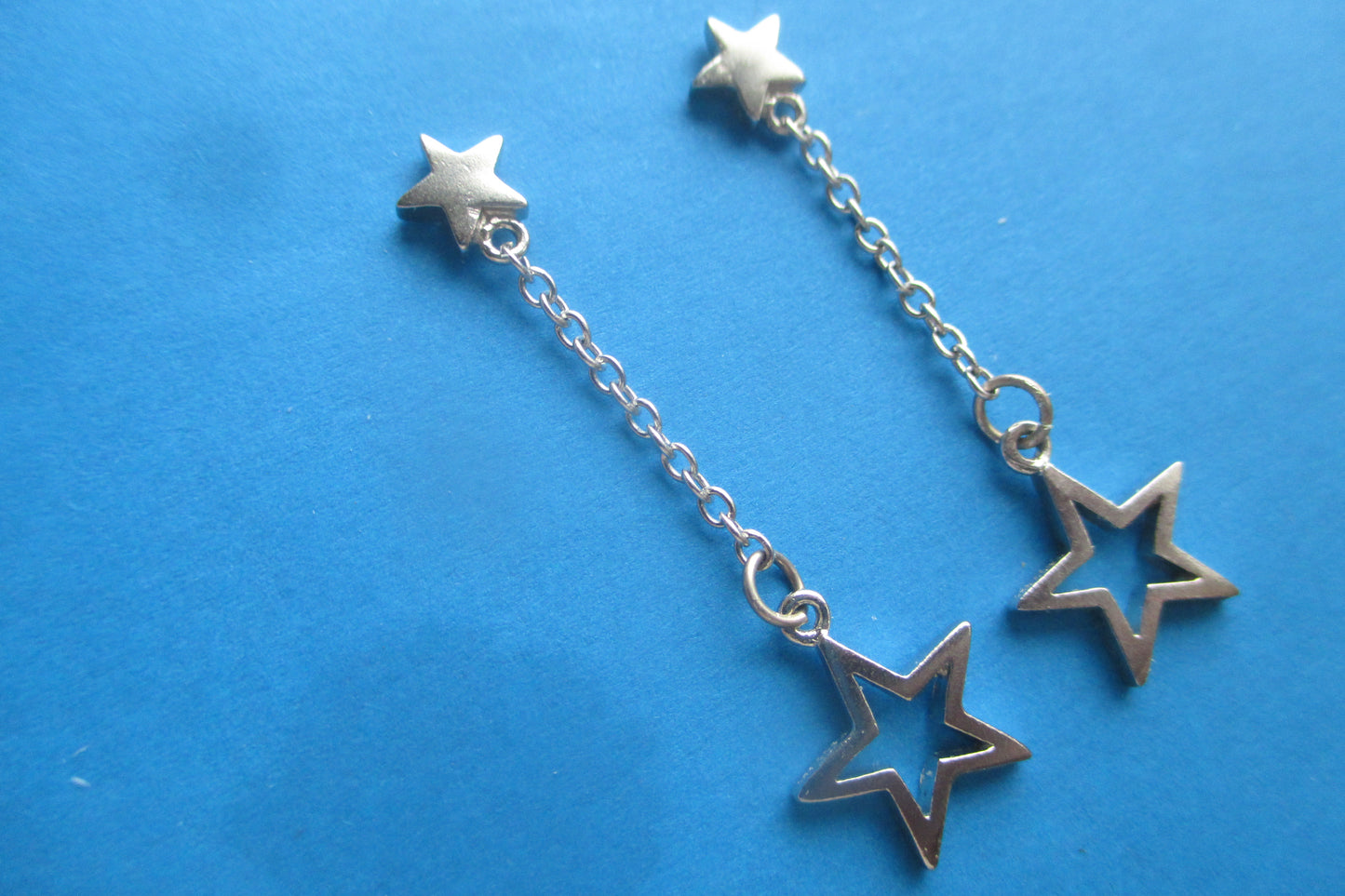 Silver star stud earrings