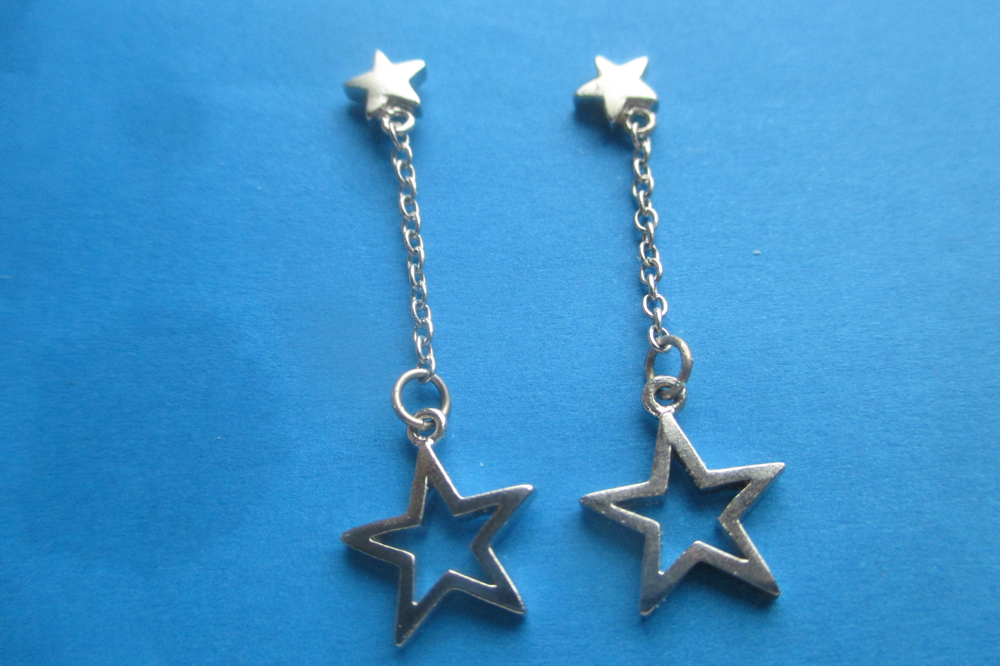 Silver star stud earrings