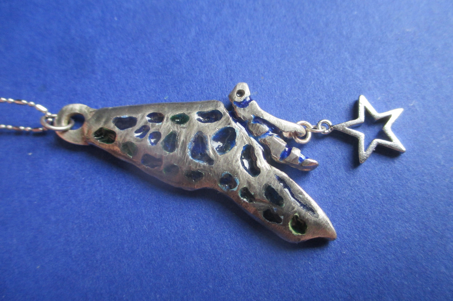 Silver Butterfly pendant with SILVER STAR