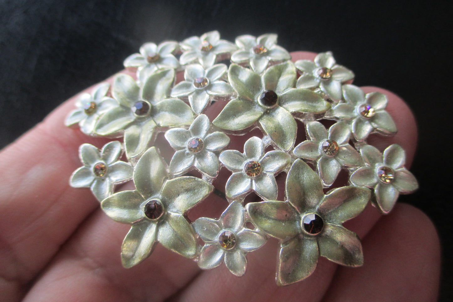 Silver flower broach