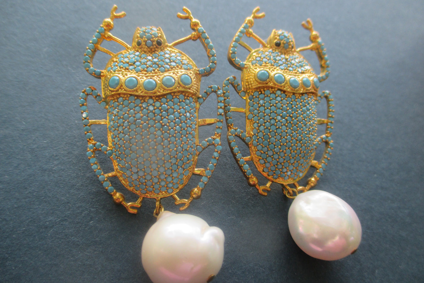 Egyptian beetle earrings