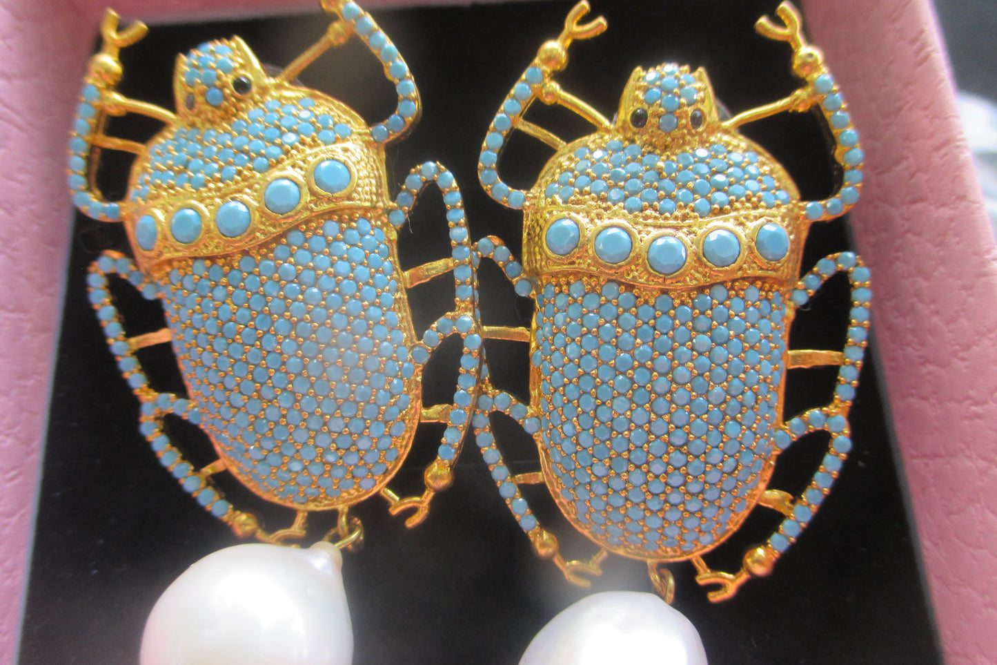 Egyptian beetle earrings