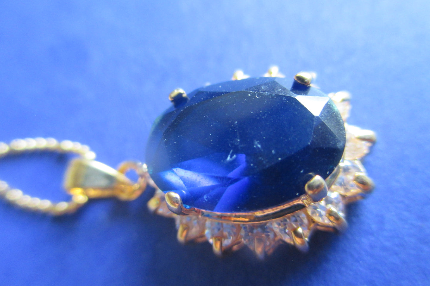 Faux sapphire pendant