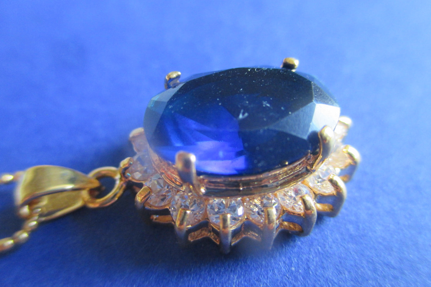 Faux sapphire pendant