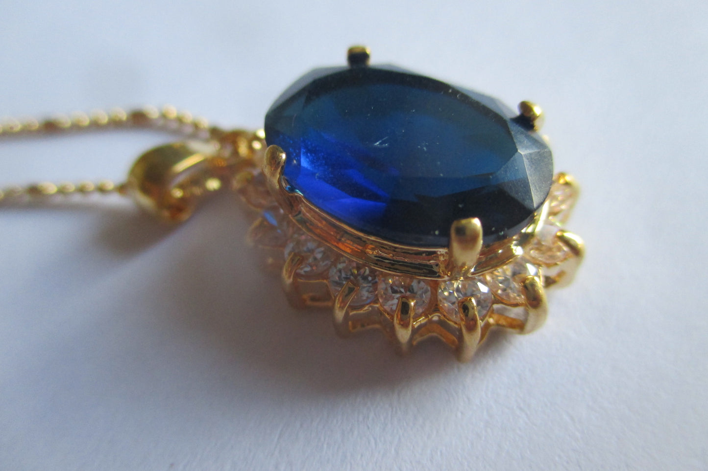 Faux sapphire pendant