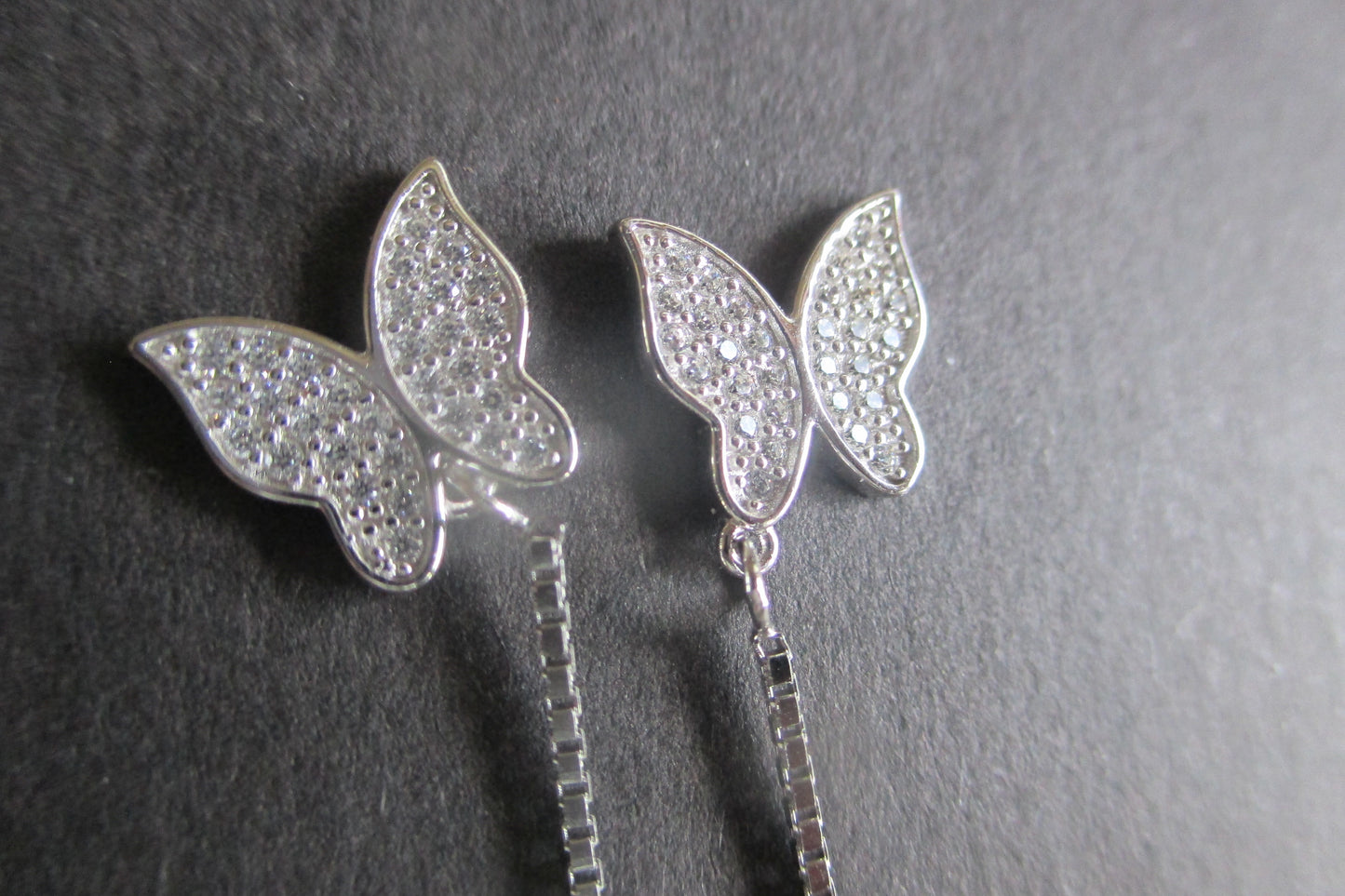 Silver Butterfly stud earrings