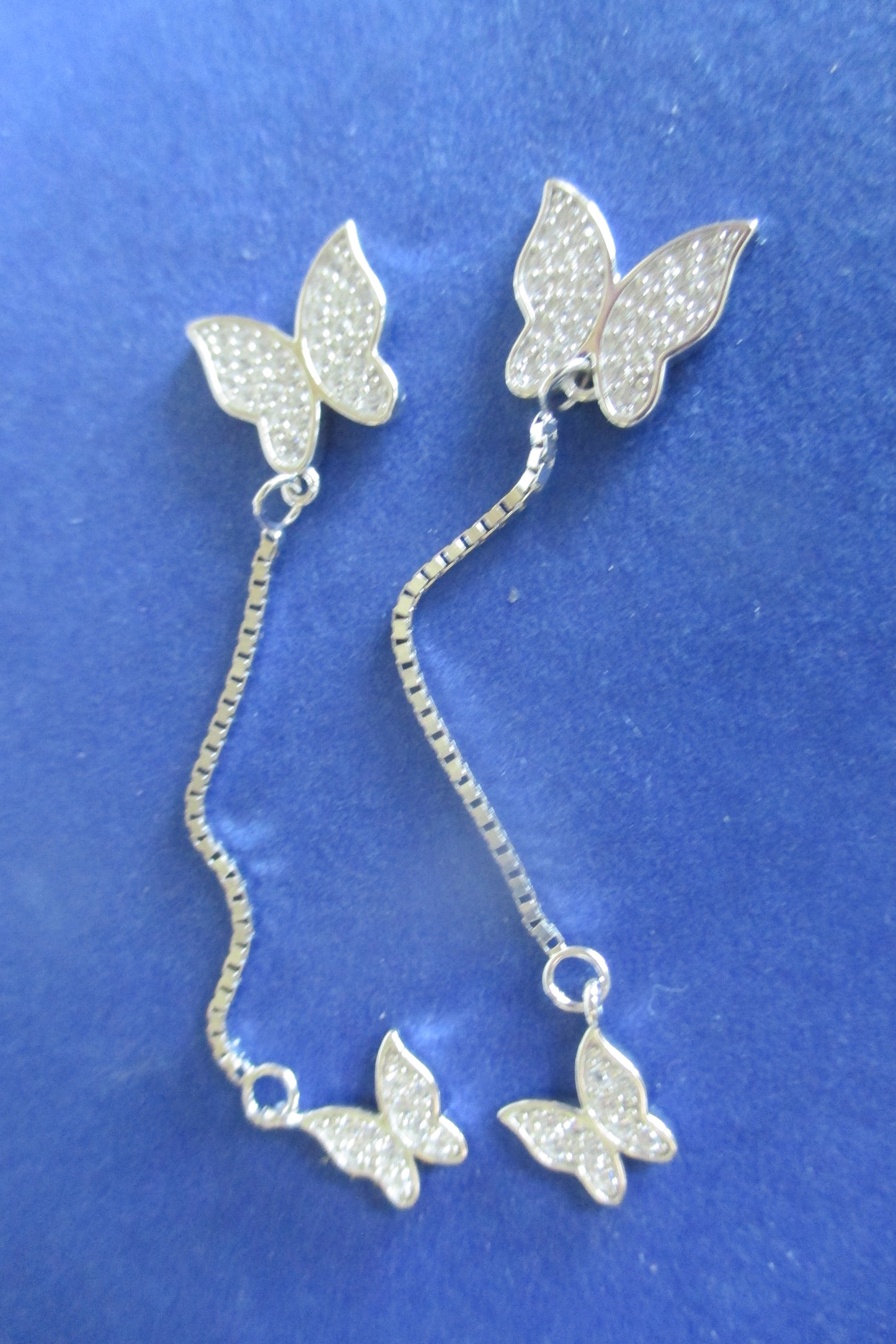 Silver Butterfly stud earrings