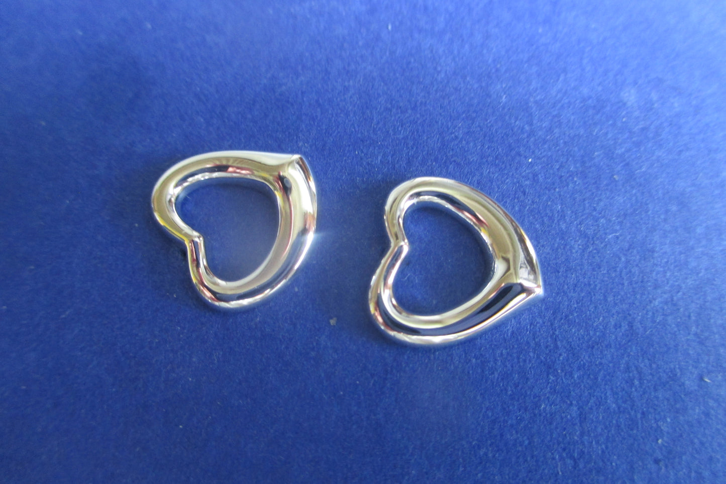 Silver heart stud earrings