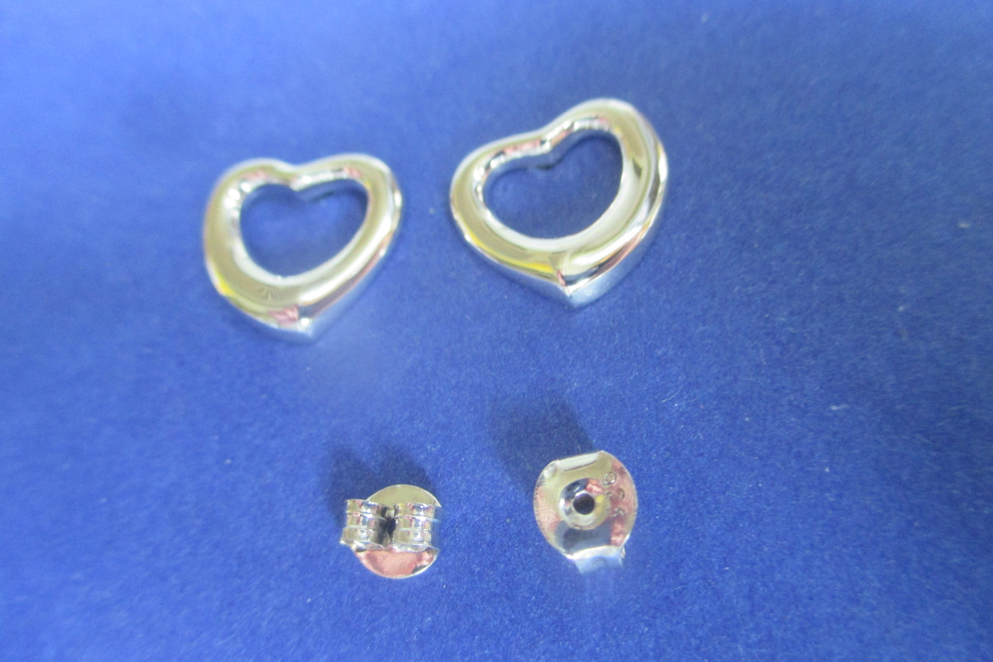 Silver heart stud earrings