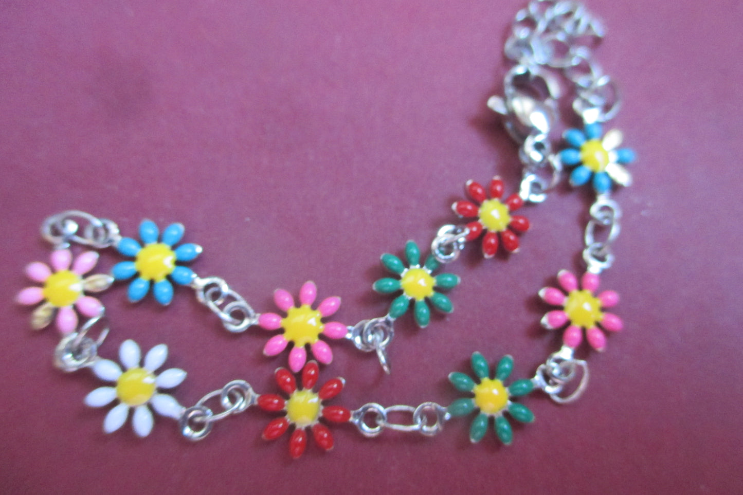 Enamel flower bracelet