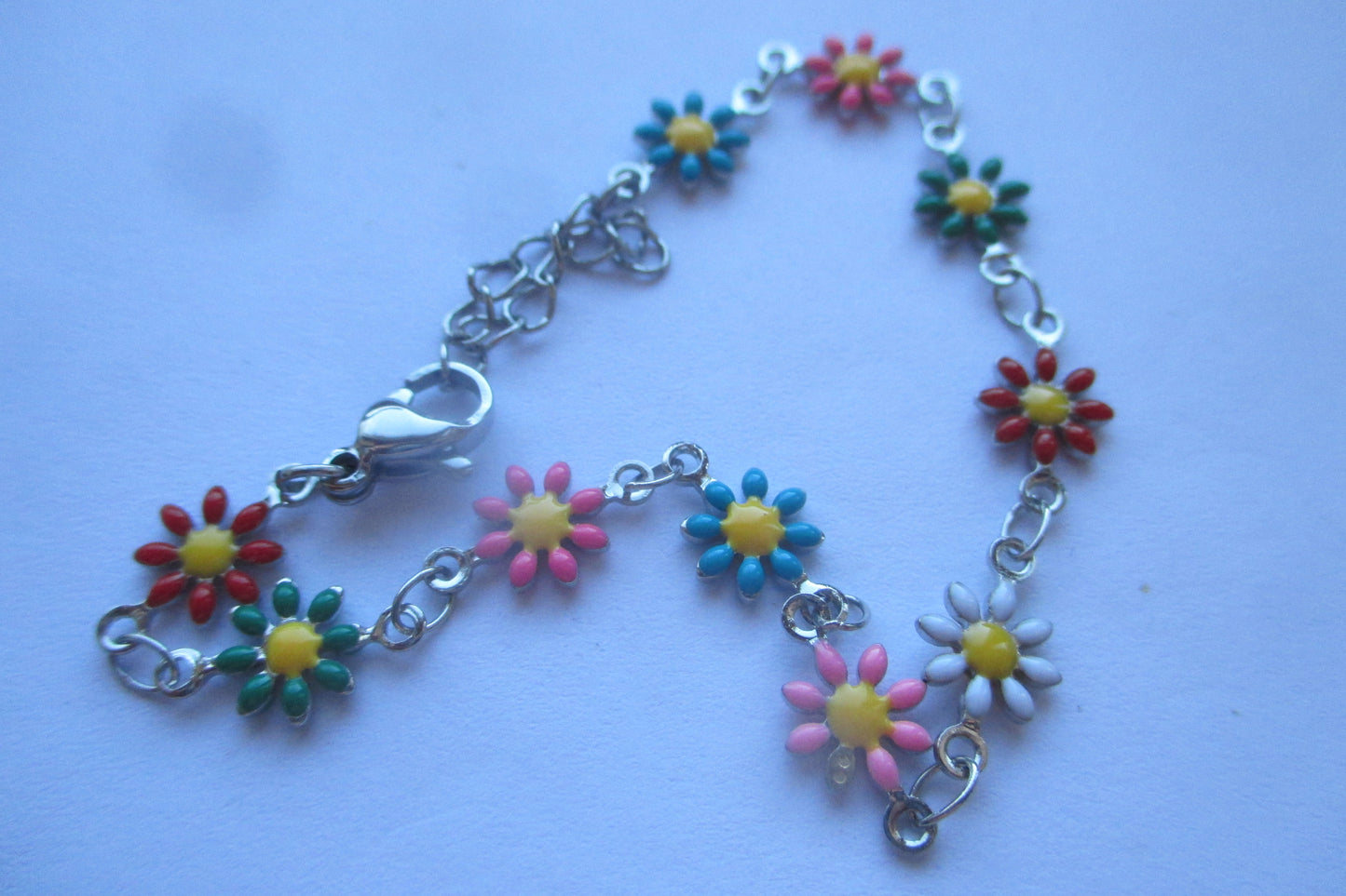 Enamel flower bracelet