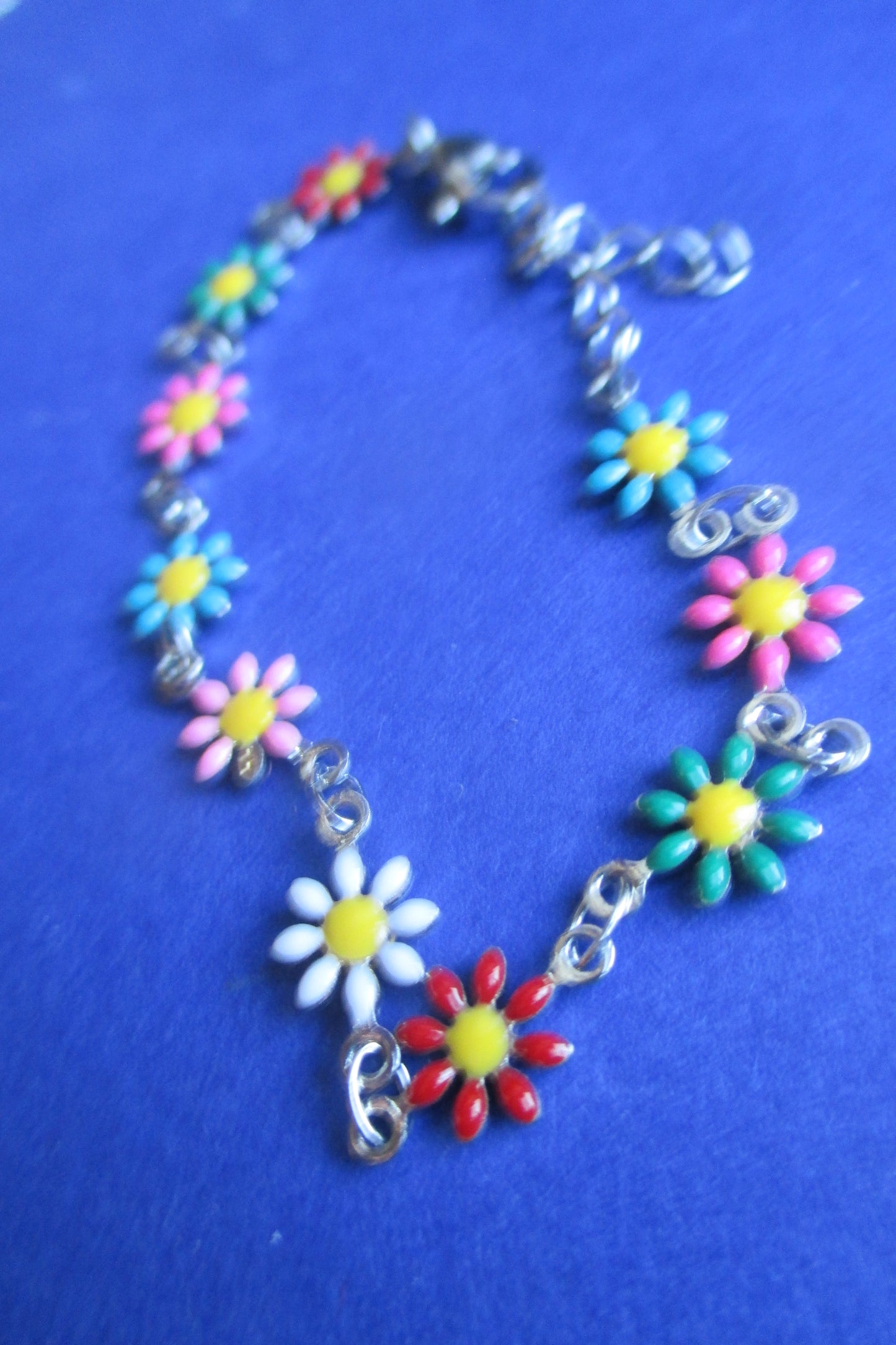 Enamel flower bracelet