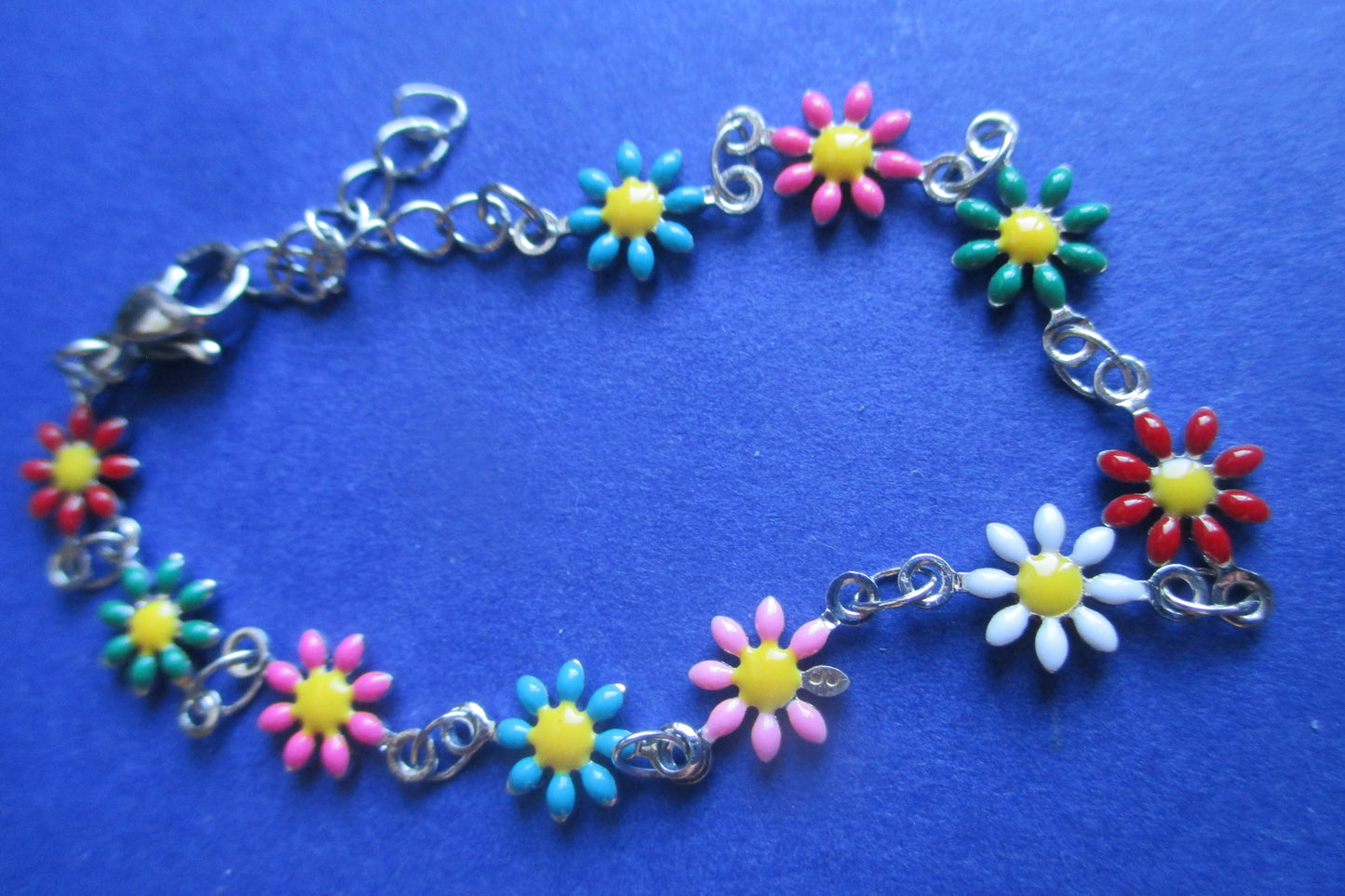 Enamel flower bracelet