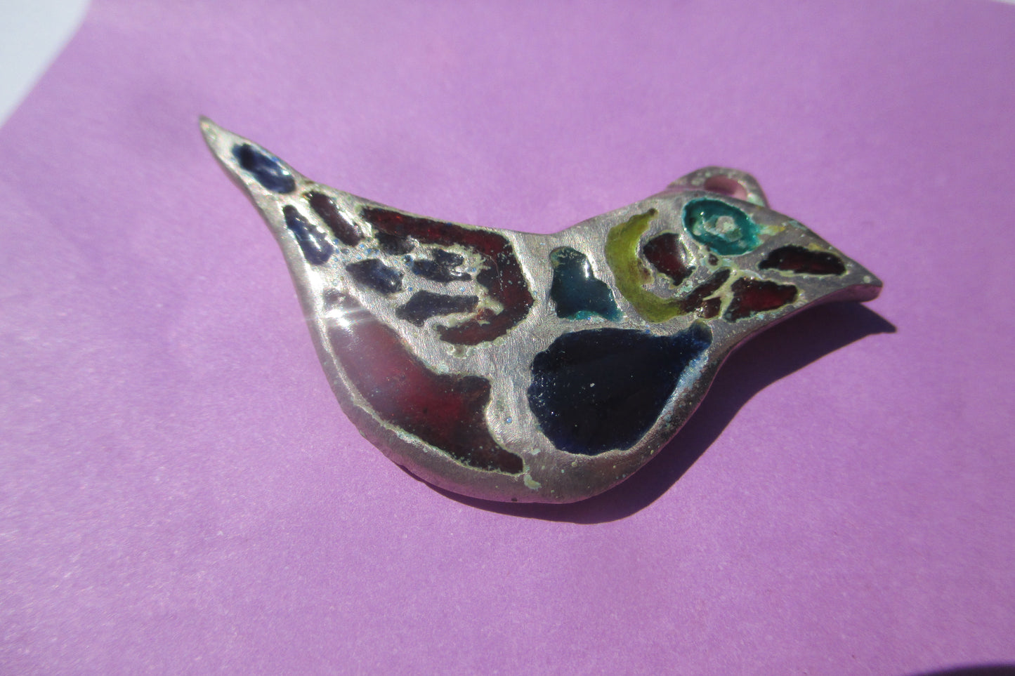 Silver song bird pendant