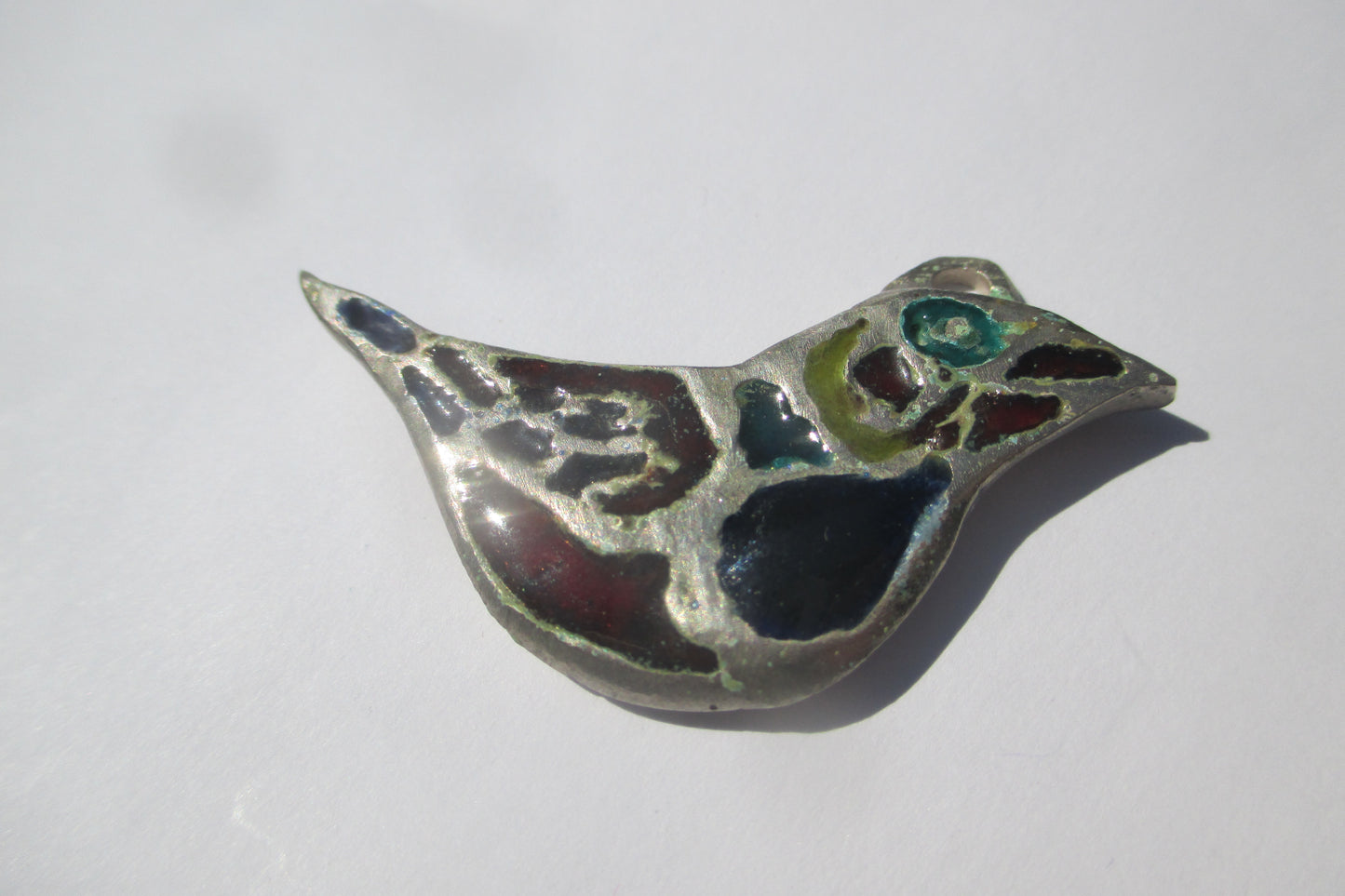 Silver song bird pendant